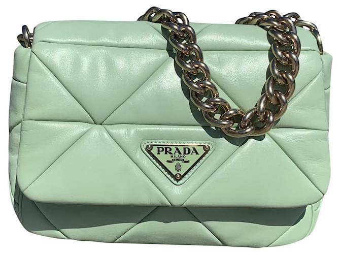 Prada patchwork bag Light green Leather  ref.820932