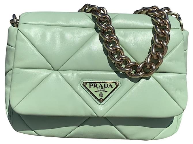 Prada Patchwork Lederhandtasche Hellgrün 
