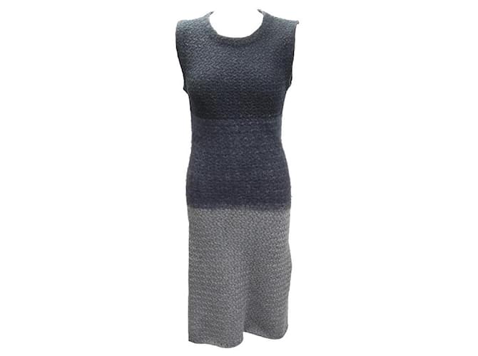 NEW CHRISTIAN DIOR DRESS 2H24615I HAVE563 36 S IN GRAY TRICOLOR WOOL DRESS Grey  ref.821007