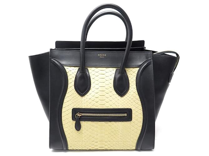 Céline NEW CELINE LUGGAGE PHANTOM MINI BICOLOR PYTHON LEATHER HAND BAG Exotic leather  ref.821049