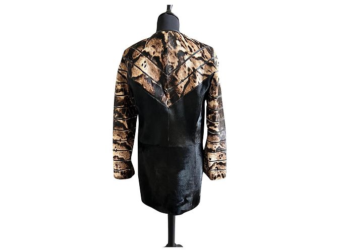 Autre Marque Giacca in pelle di cavallino Multicolore