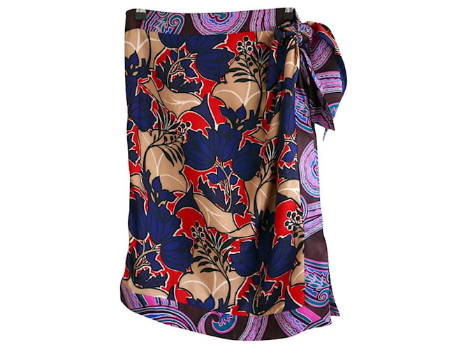 Prada Resort 2010 Art Nouveau floral print silk skirt Multiple colors  ref.821195