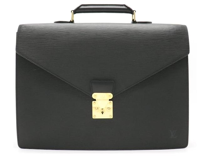 Louis Vuitton Porte Documents Black Leather  ref.821339