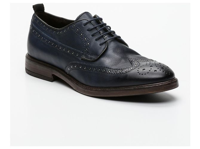 A. Testoni Derby stringate con borchie Testoni Nero Pelle