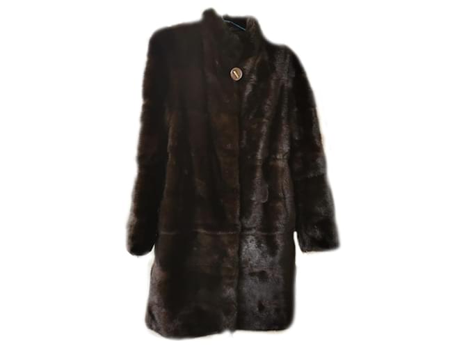 Autre Marque Coats, Outerwear Dark brown Fur  ref.821371