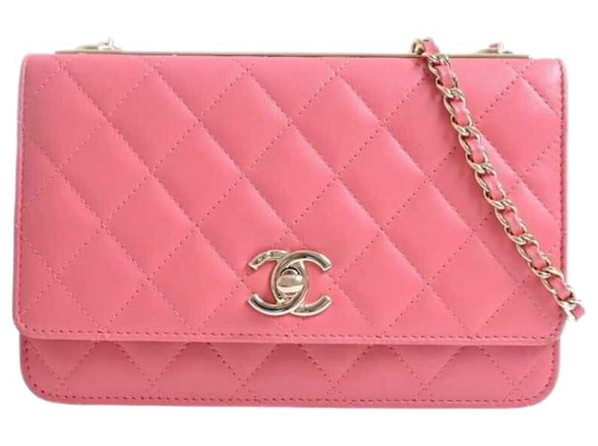 Chanel Wallet on Chain Pink Leather ref.821534 - Joli Closet