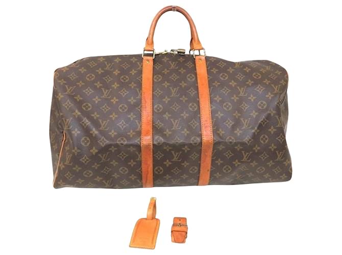 Louis Vuitton Keepall 55 Brown Cloth  ref.821625
