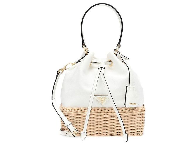 Bolsa Prada de vime e lona
