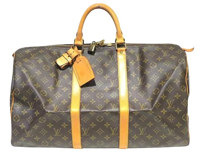 Louis Vuitton Keepall 50 Brown Cloth  ref.821715