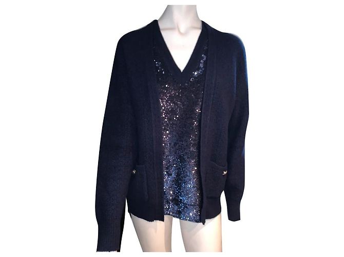 Chanel Strickpullover aus Wolle blau 