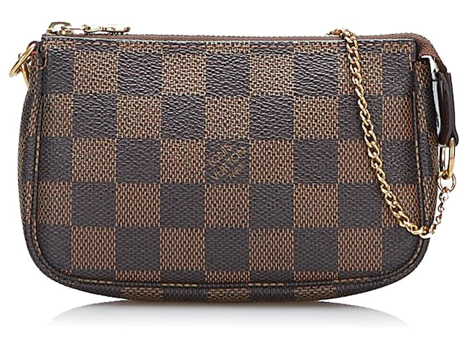 Louis Vuitton Brown Damier Ebene Mini Pochette Accessoires Cloth  ref.821853