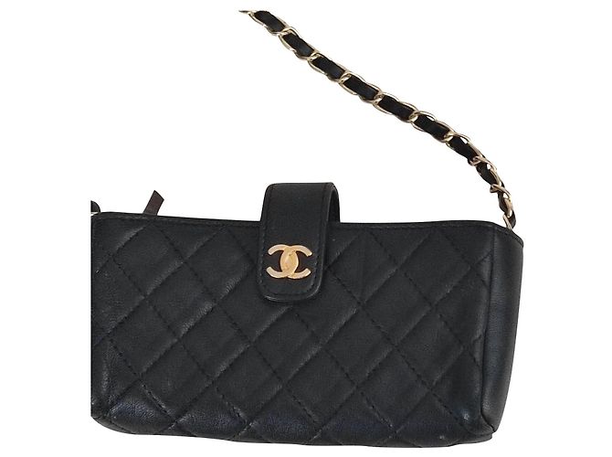 Wallet On Chain Chanel Pochettes Noir