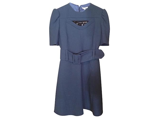 Carven Dresses Blue Wool  ref.821903
