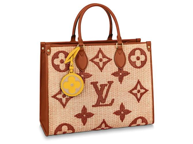 Louis Vuitton Onthego mm Giant Monogram Canvas Tote Shoulder Bag Brown