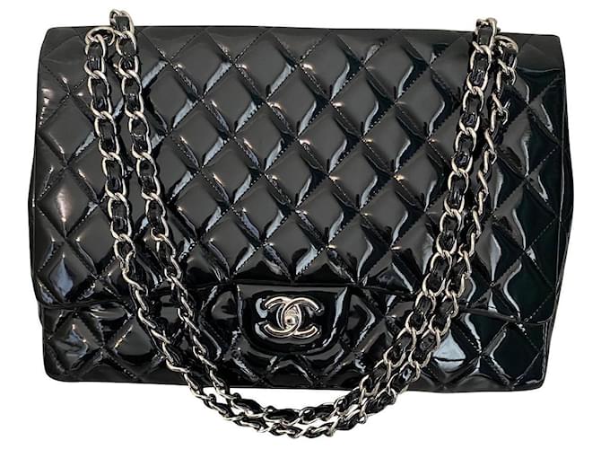 Timeless Chanel Maxi Jumbo Black Patent leather  ref.821983