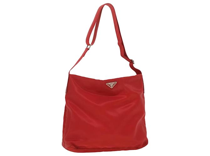 PRADA Shoulder Bag Nylon Red Auth ar8918  ref.822003