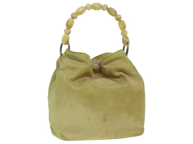 Christian Dior Maris Pearl Hand Bag Nylon Khaki Auth 37035  ref.822072