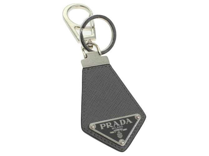 PRADA Key Ring Gray Auth 36676 Grey Metal  ref.822078