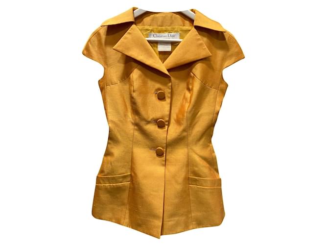 Christian Dior Dior bar jacket Yellow Silk  ref.822236