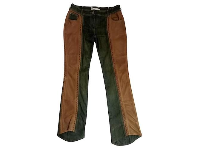 Dior Pants, leggings Beige Leather  ref.822305