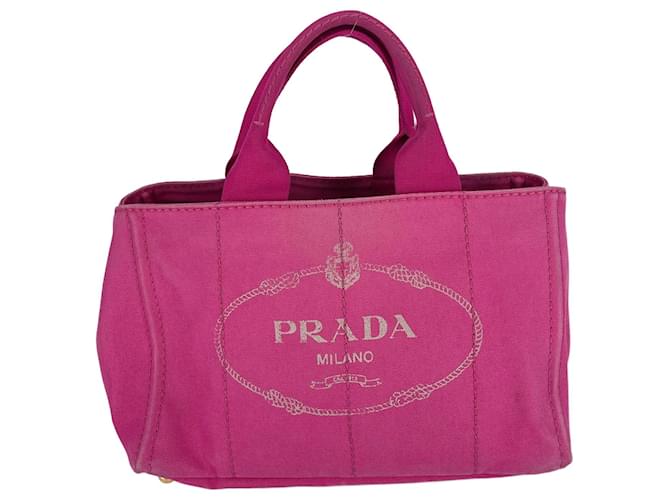 Pink Canvas Prada Canapa Tote Cloth  ref.822369