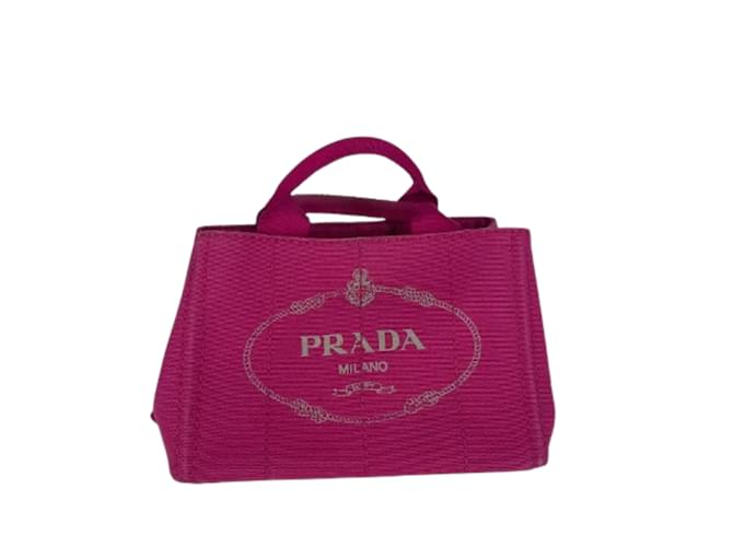 Pink Canvas Prada Canapa Tote Cloth  ref.822372
