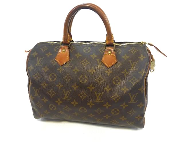 Louis Vuitton Speedy 30 Monogram-VI0991 Brown Leather  ref.822405