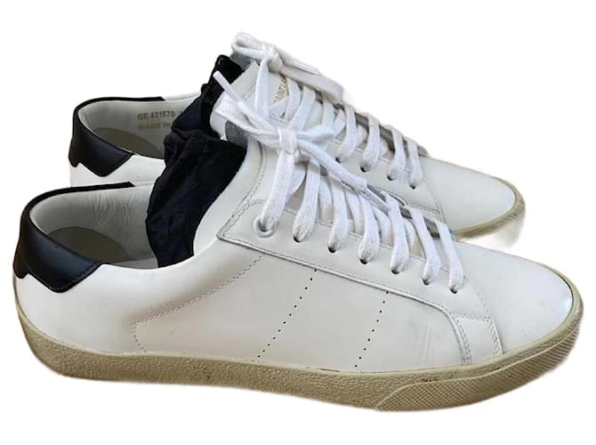 SAINT LAURENT Sneaker T.EU 39.5 Rindsleder Weiß  ref.822507