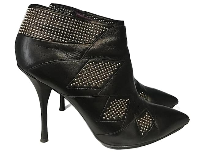 EMILIO PUCCI  Ankle boots T.eu 40 Leather Black  ref.822535