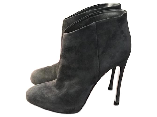 GIANVITO ROSSI  Ankle boots T.eu 38 Suede Grey  ref.822543