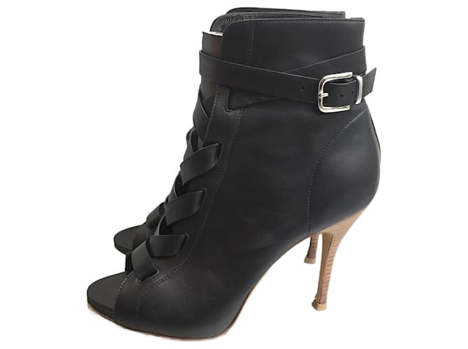 GIANVITO ROSSI  Ankle boots T.eu 37 Leather Black  ref.822545