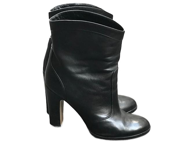 GIANVITO ROSSI  Ankle boots T.eu 37.5 Leather Black  ref.822547