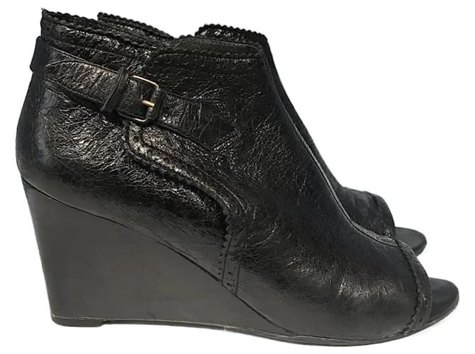 BALENCIAGA  Ankle boots T.eu 41 Leather Black  ref.822593