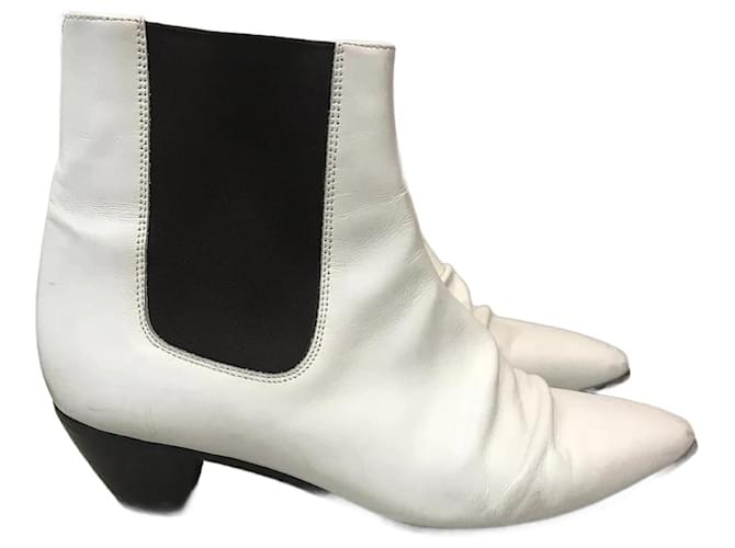 Céline CELINE  Ankle boots T.eu 41 Leather White  ref.822595