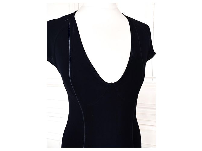 KENZO KLEID TRENDIGES CREPE ZEICHEN RELIEF RÜCKEN TM ODER T 36 Schwarz