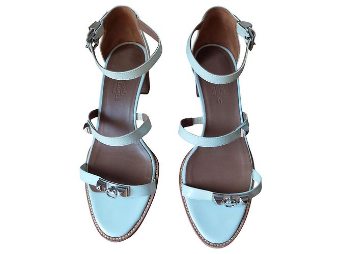 Hermès Leather Sandals Eggshell