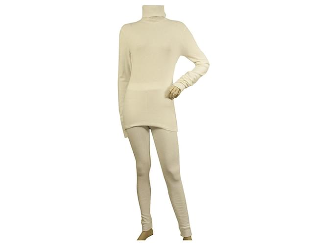 Haut à col roulé en coton blanc American Vintage (M) Les pantalons de survêtement (S)  Ensemble de salon de sport  ref.823066