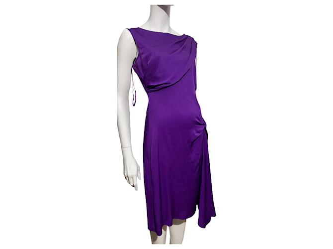 Diane Von Furstenberg DvF Bec silk dress in purple Elastane  ref.823093