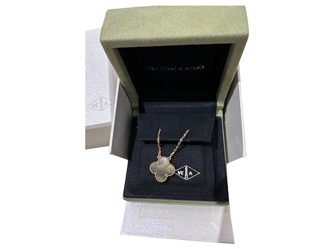 Van Cleef & Arpels Vintage Alhambra necklace Grey Gold hardware Pearl Pink gold  ref.823100