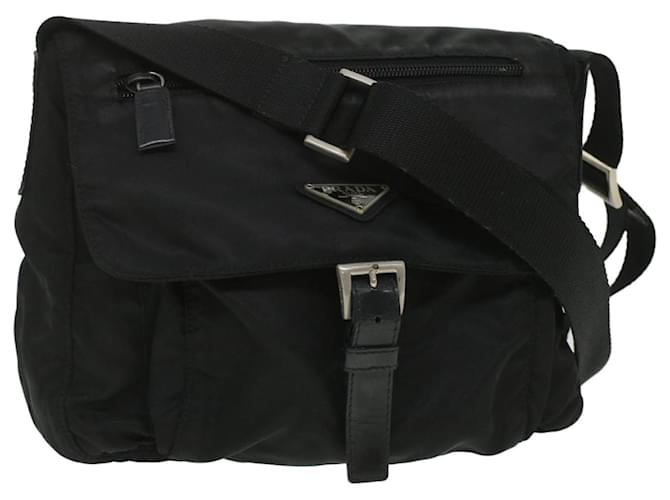 PRADA Shoulder Bag Nylon Black Auth tb469  ref.823127