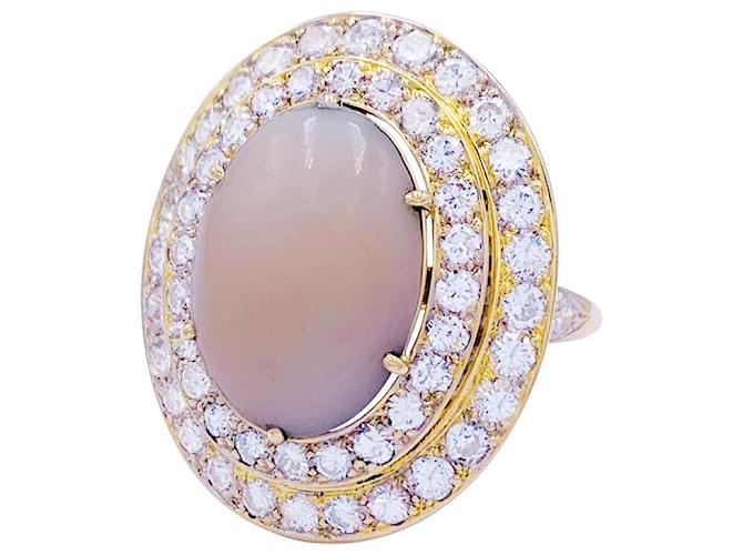 Autre Marque Ring M.Gerard coral, diamants. Yellow gold Diamond  ref.823325