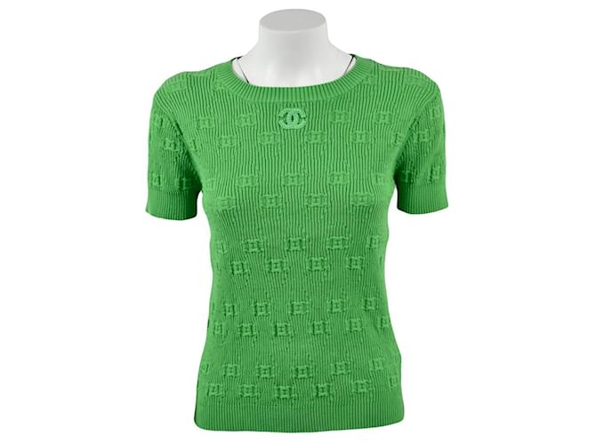 Chanel Tops Green Cotton  ref.823335