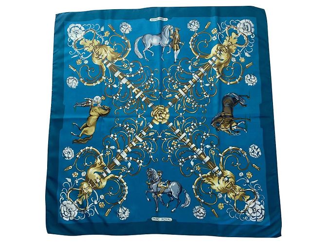 Hermès Seidentuch Parc Royal blau 90 cm