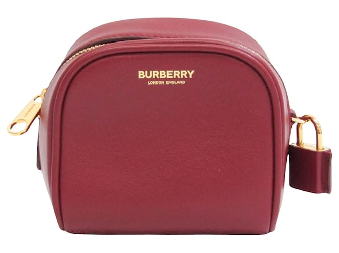 Burberry CUBE MICRO CB GLATT Rot Leder  ref.823403