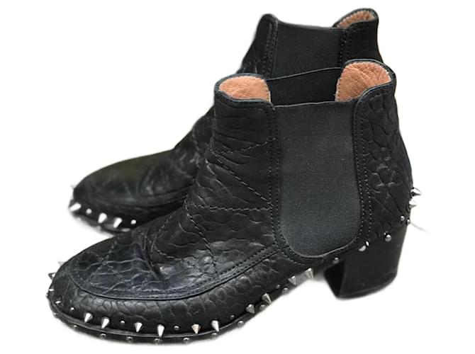 LAURENCE DACADE Stiefeletten T.EU 37 Rindsleder Schwarz  ref.823505