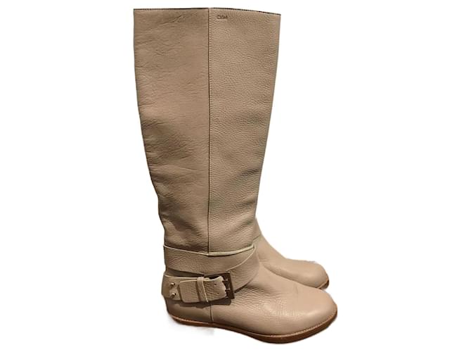 Chloé CHLOE  Boots T.eu 36 Leather Beige  ref.823557