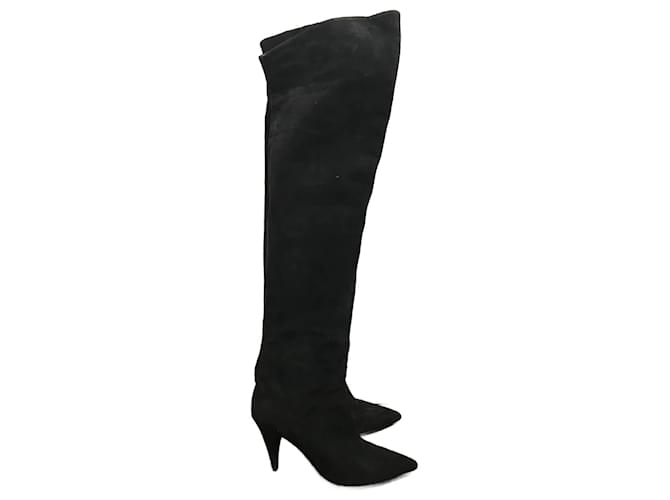 Bottines SAINT LAURENT T.UE 40 suédée Suede Noir  ref.823633