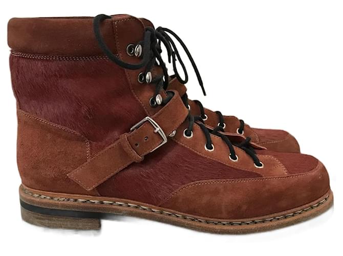 Hermès HERMES  Ankle boots T.EU 41 Pony-style calfskin Brown  ref.823648