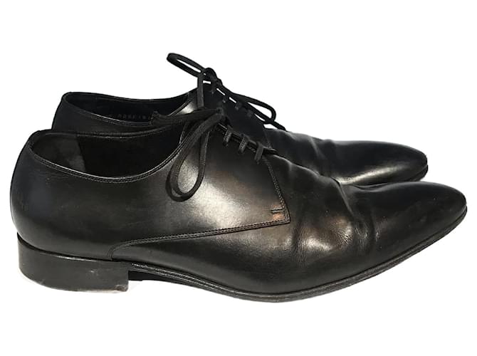 DIOR Chaussures à lacets T.UE 44 cuir de vachette Noir  ref.823682