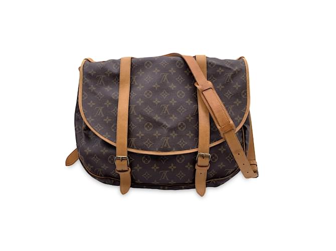 Louis Vuitton Vintage Canvas Saumur 40 Messenger Shoulder Bag Brown Cloth  ref.823725
